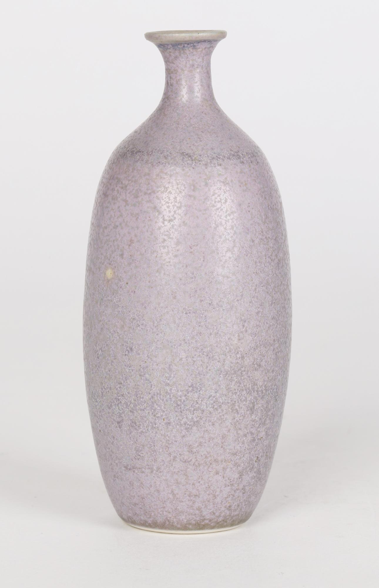 20th Century Lavender Hares Fur Glazed Porcelain Studio Vase in the Style of Berndt Friberg For Sale
