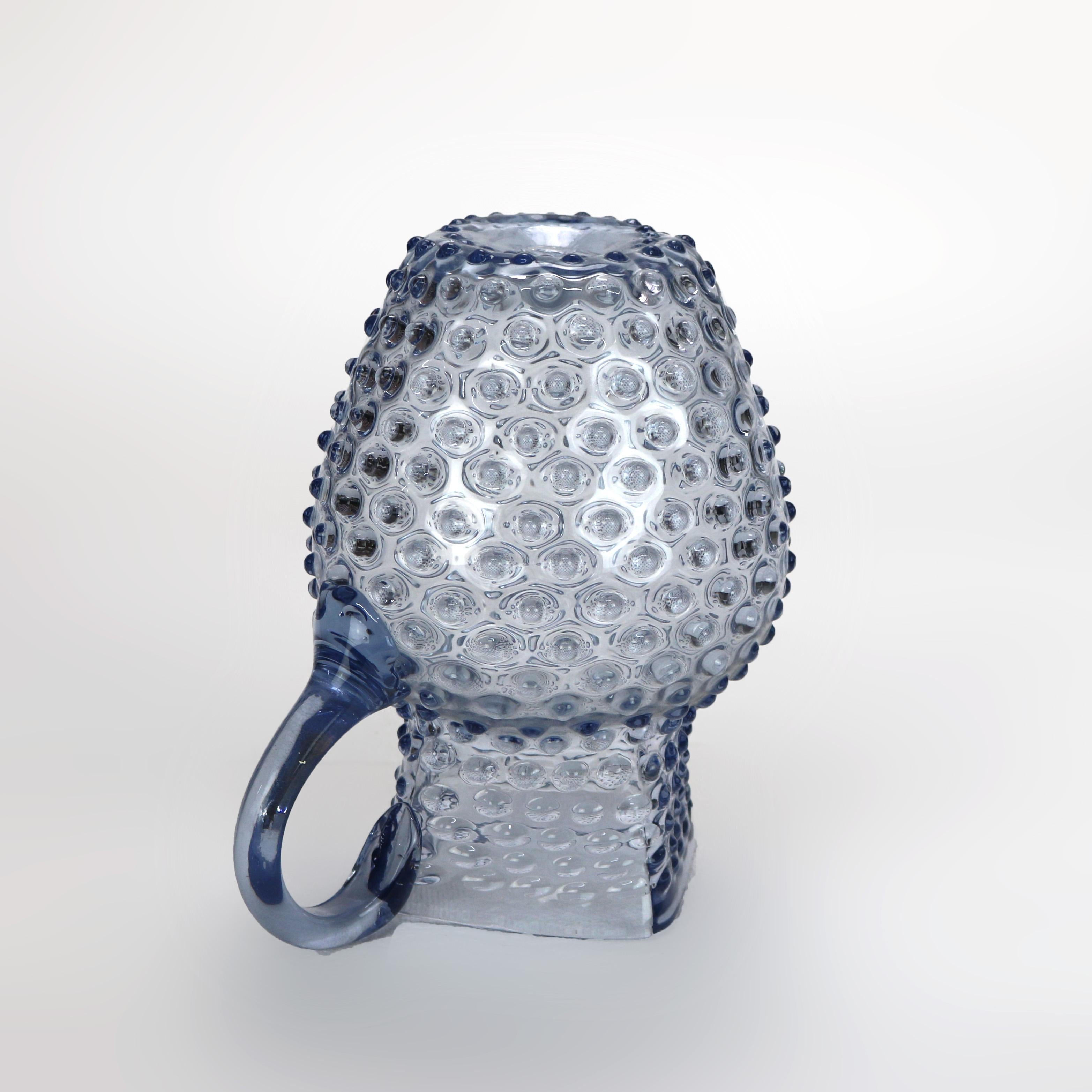 Lavendelfarbener Hobnail-Glas-Krug um 1940 (Glaskunst) im Angebot