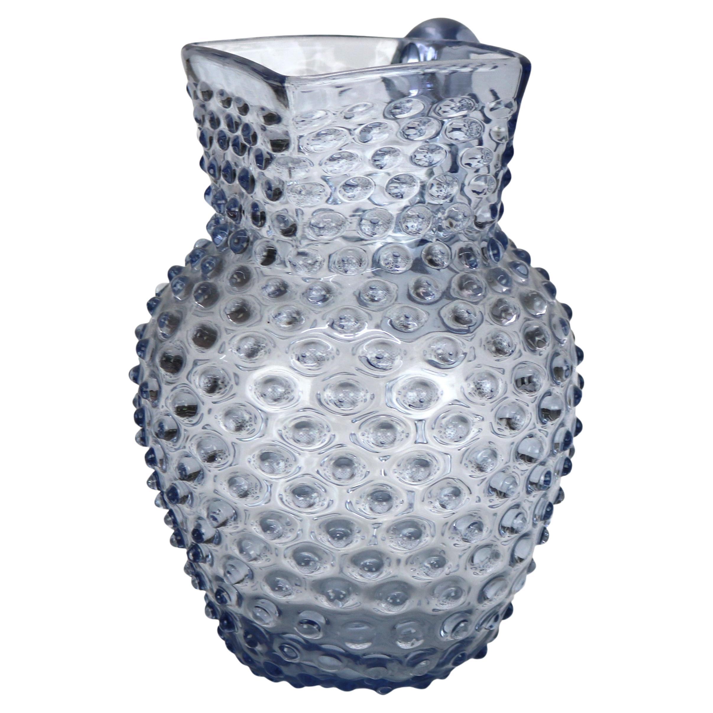 Lavender Hobnail Glass Juice Pitcher c1940