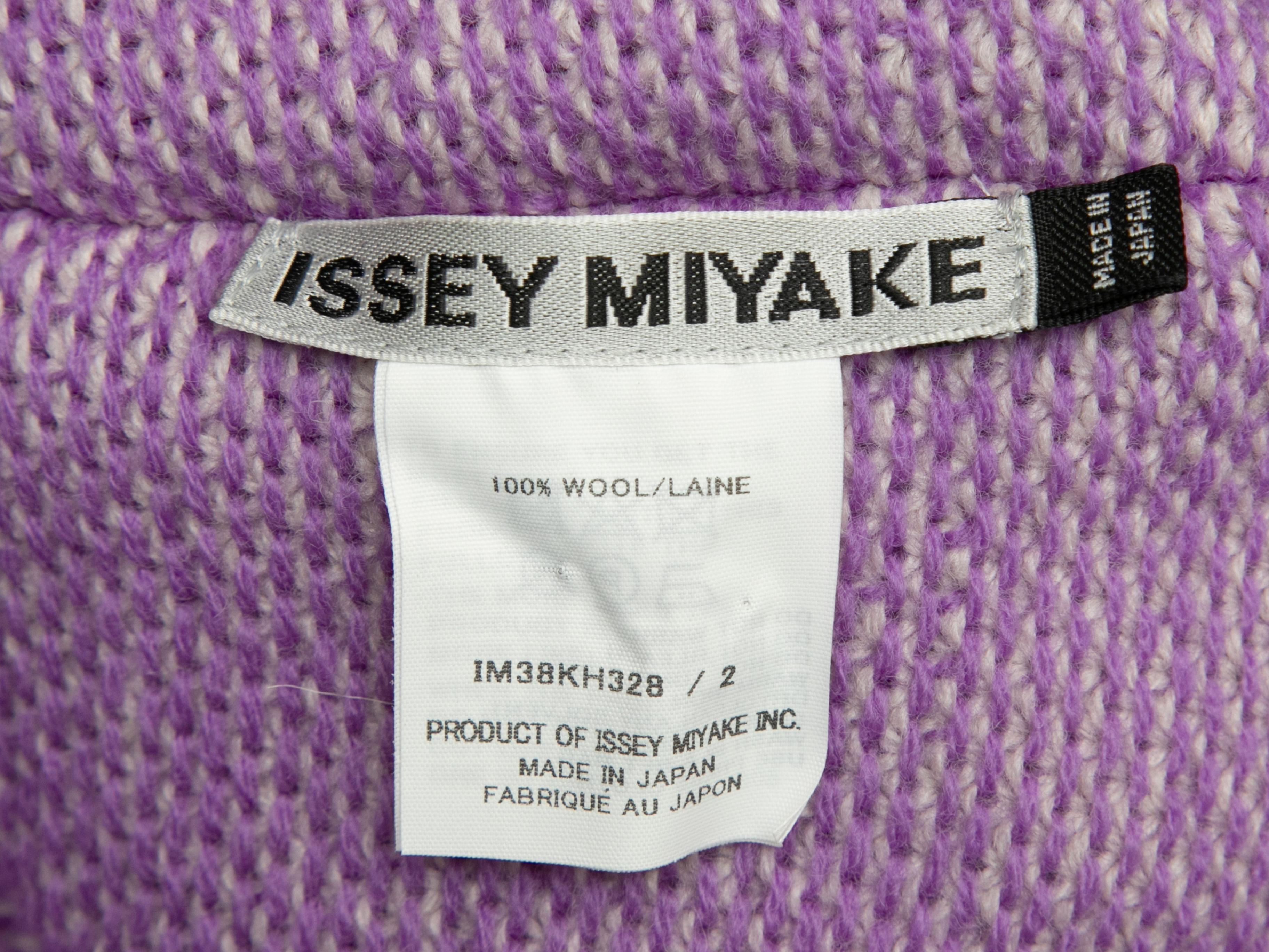 Issey Miyake - Combinaison à manches longues en laine lavande, taille 2 Bon état - En vente à New York, NY