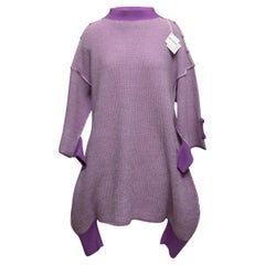 Lavender Issey Miyake Wool Long Sleeve Jumpsuit Designer Size 2