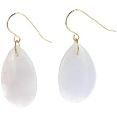 Lavender Jade 18 Karat Yellow Gold Cocktail Tear Drop Cocktail Chic Earrings Lavender Jade 18 Karat Yellow Gold Cocktail Tear Drop Cocktail Chic Earrings
