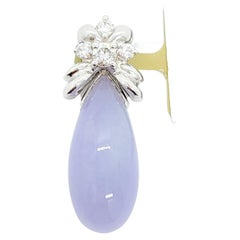 Lavender Jade and White Diamond Pendant in Platinum