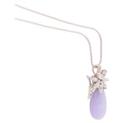 Lavender Jade & Diamond Pin/Pendant
