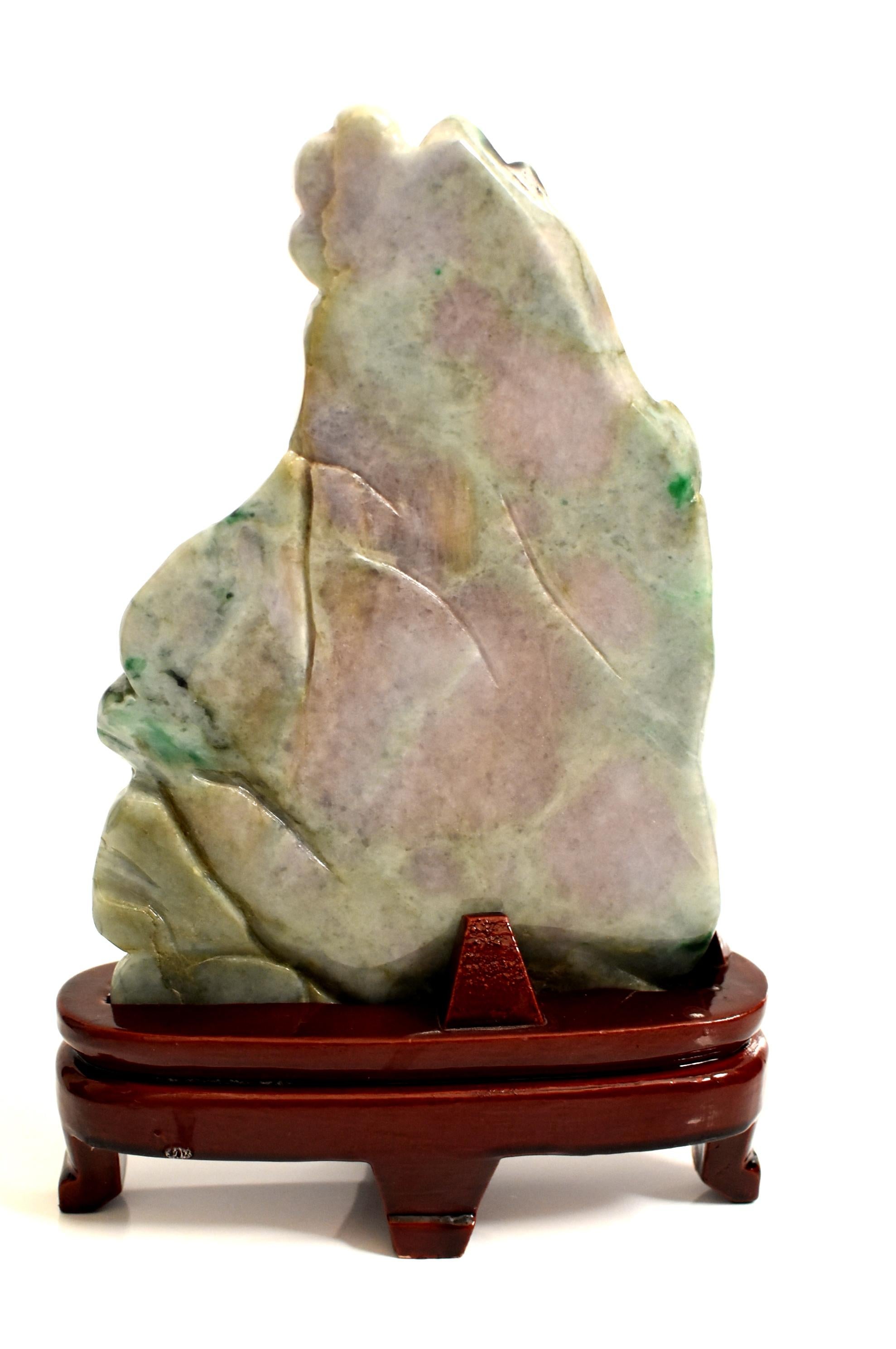 Statue de Kwan Yin en jade lavande:: sculpture en jadéite 10