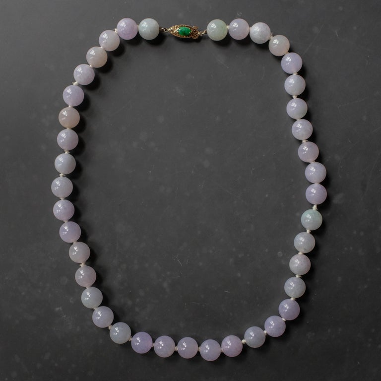 Lavender Jade Necklace from Midcentury Certified Untreated at 1stDibs