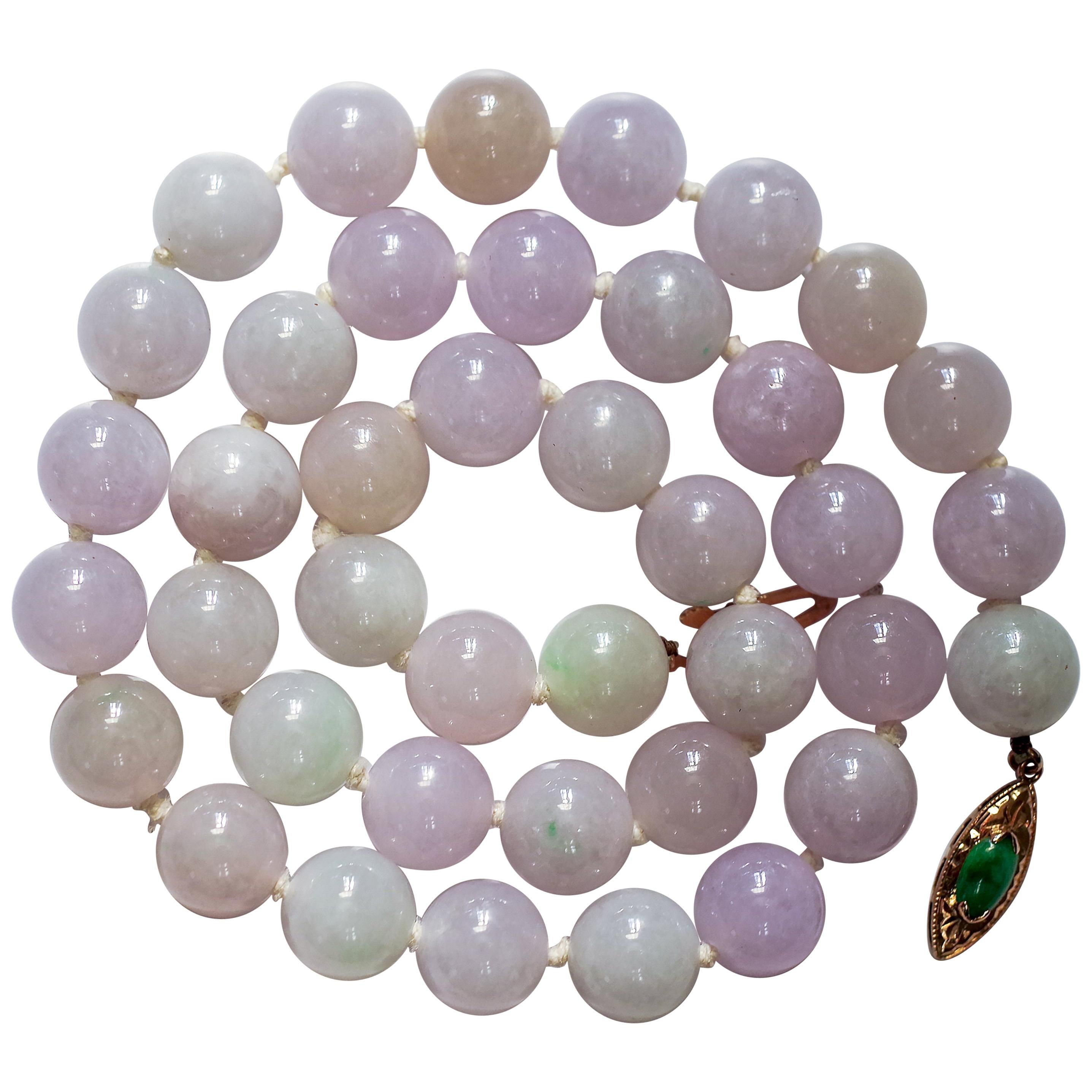 Lavender Jade Necklace from Midcentury Certified Untreated
