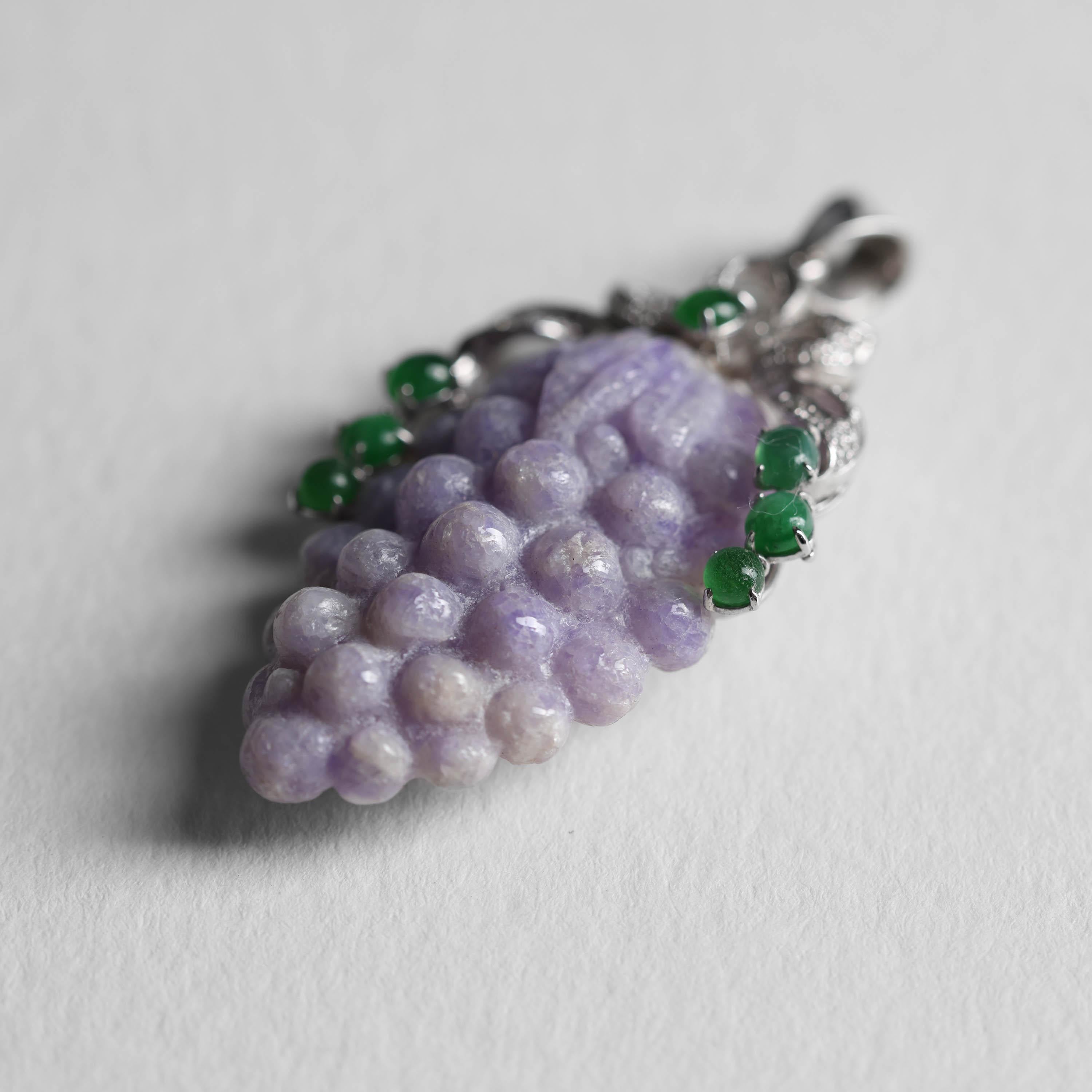 carved lavender jade pendant