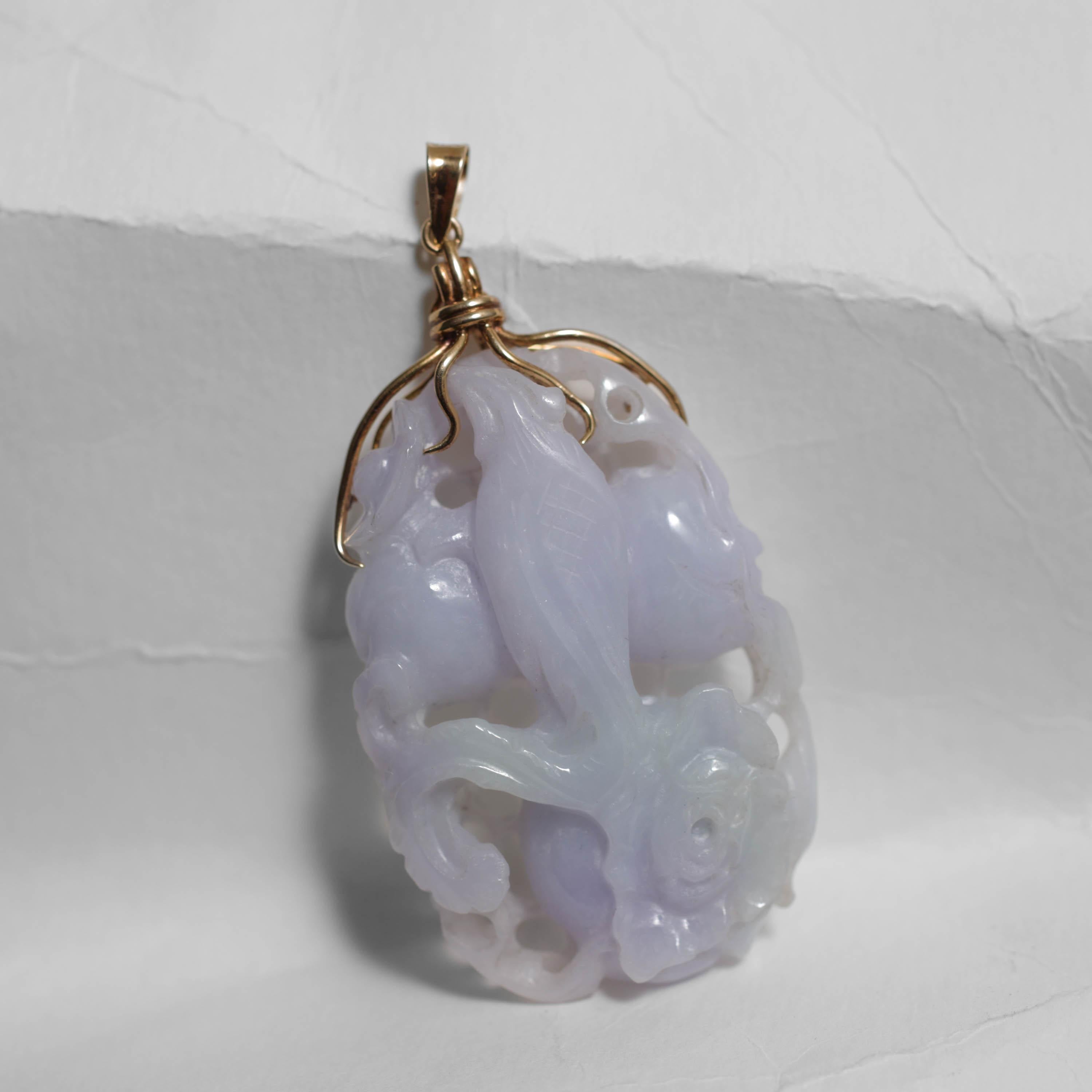 Lavender Jade Pendant: Wait Until You See the Other Side, Certified Untreated For Sale 3