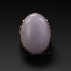 Lavender Jade Ring Circa 1970s Certified Untreated
