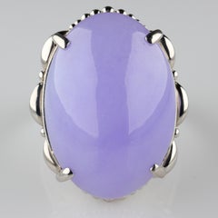 Lavender Jade Ring in Platinum Certified Untreated, Rare