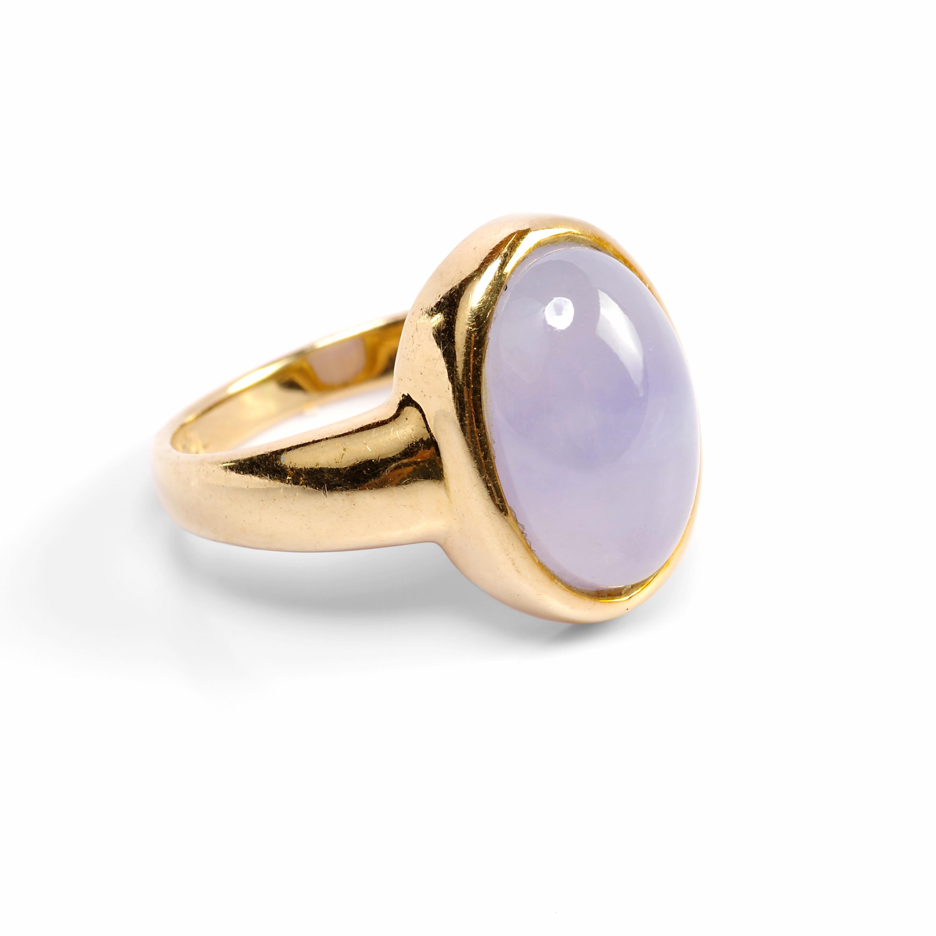 Modern Lavender Jade Ring Midcentury English Certified Untreated