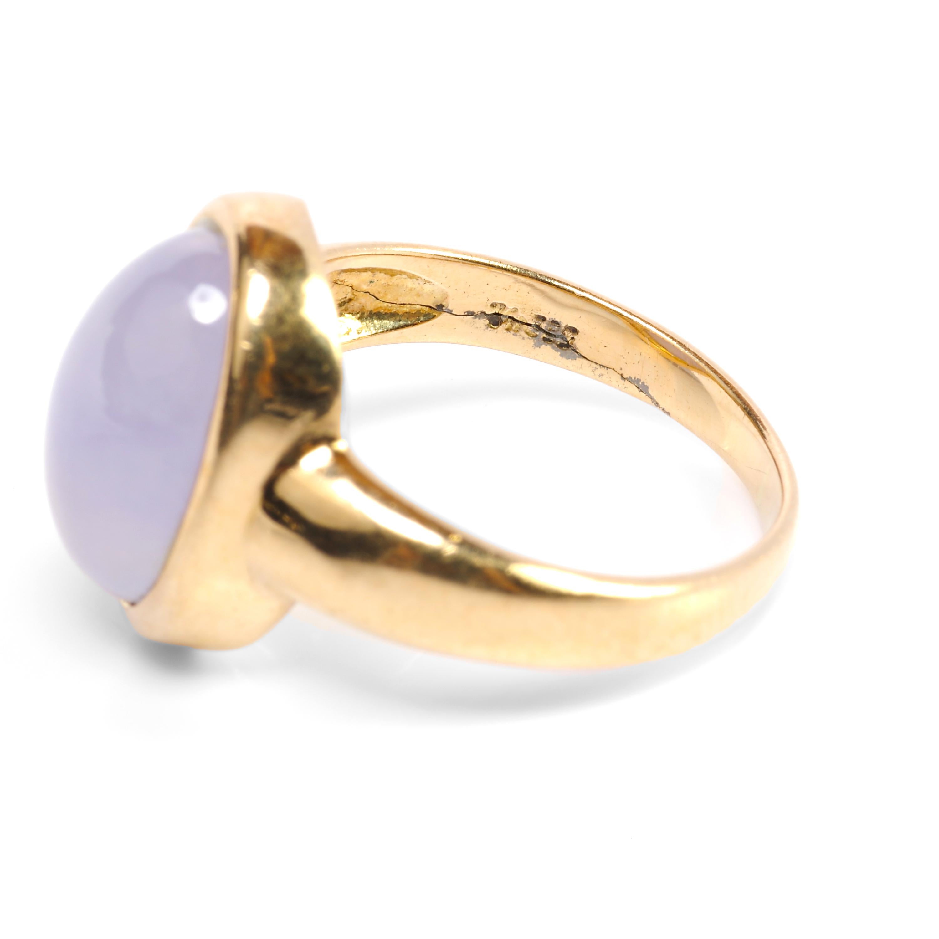 Lavender Jade Ring Midcentury English Certified Untreated In Excellent Condition In Southbury, CT
