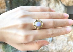 Lavender Jade Ring Set in 18 Karat Gold Settings