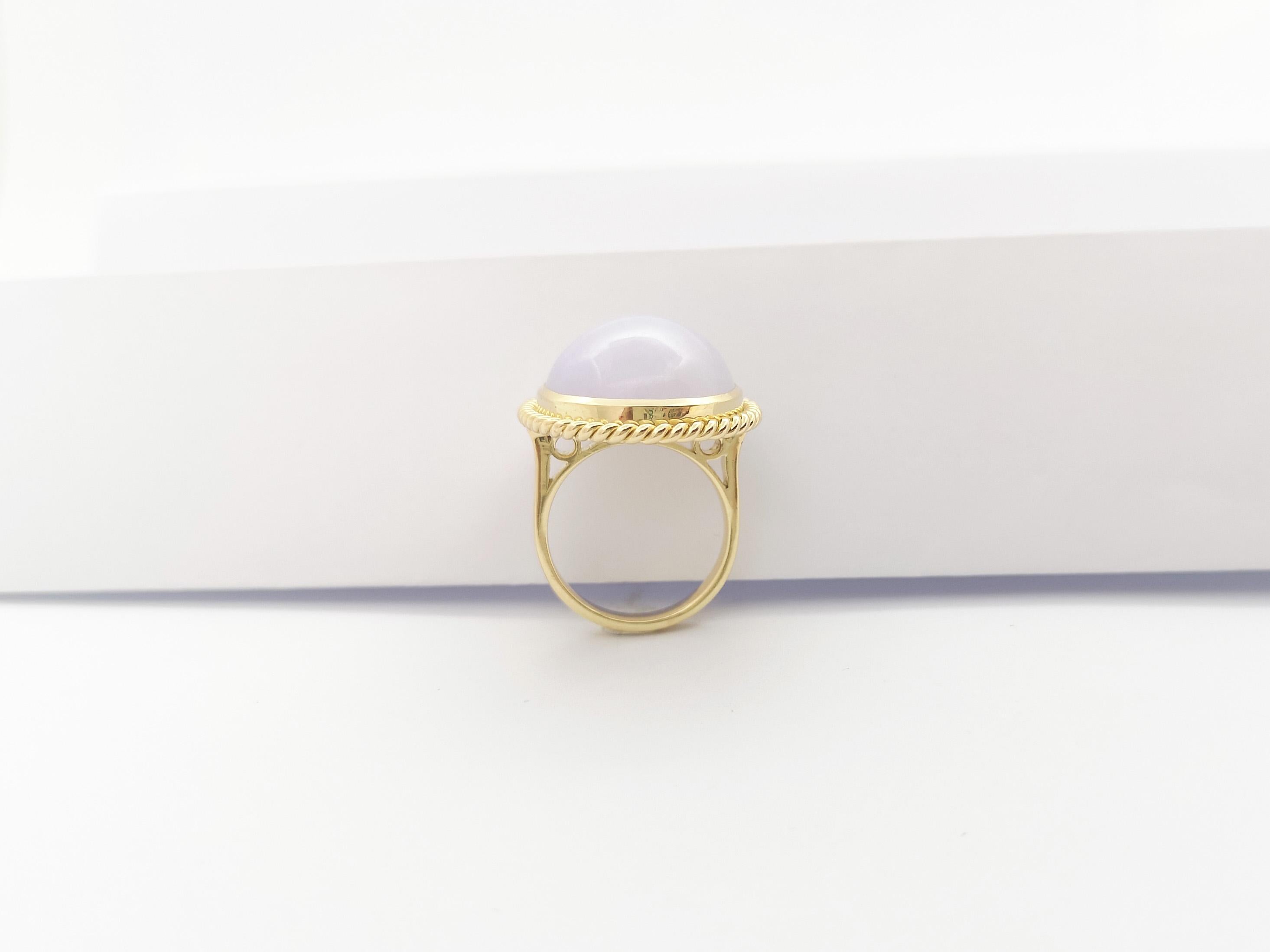 Lavendelfarbener Jade-Ring in 18 Karat Goldfassungen gefasst im Angebot 10