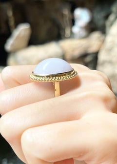 Lavender Jade Ring set in 18K Gold Settings
