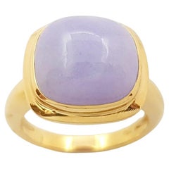 Lavendelfarbener Jade-Ring in 18 Karat Goldfassungen gefasst