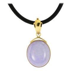 Lavender Jade Yellow Gold Enhancer Pendant