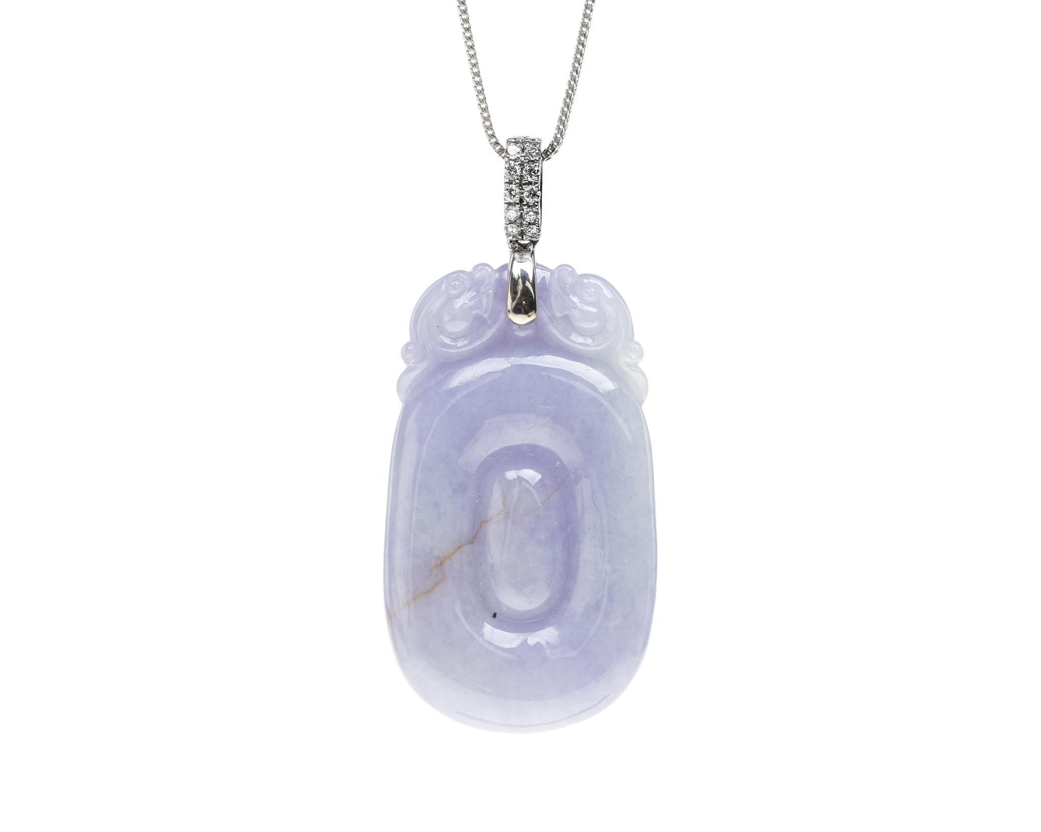 Lavender Jadeite Jade Ancient Gold Coin Pendant, Certified Untreated For Sale