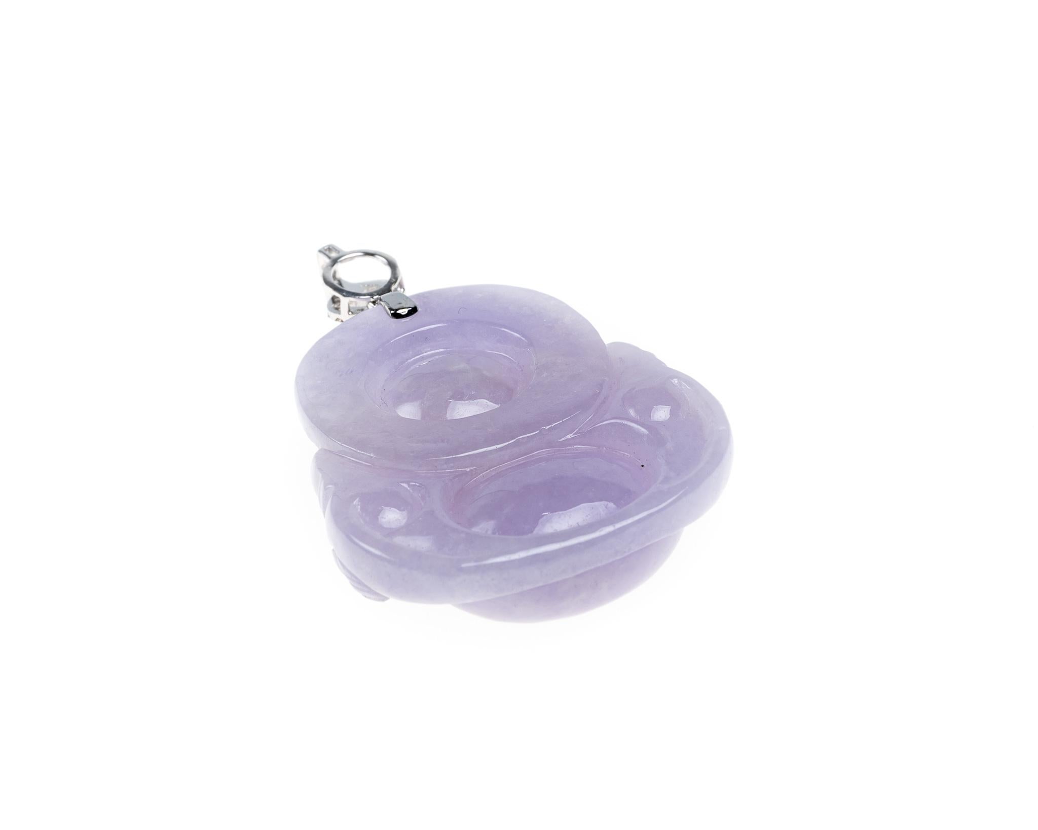 lavender jade buddha pendant