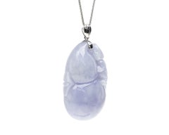 Lavender Jadeite Jade Gourd Pendant, GIA Certified Untreated
