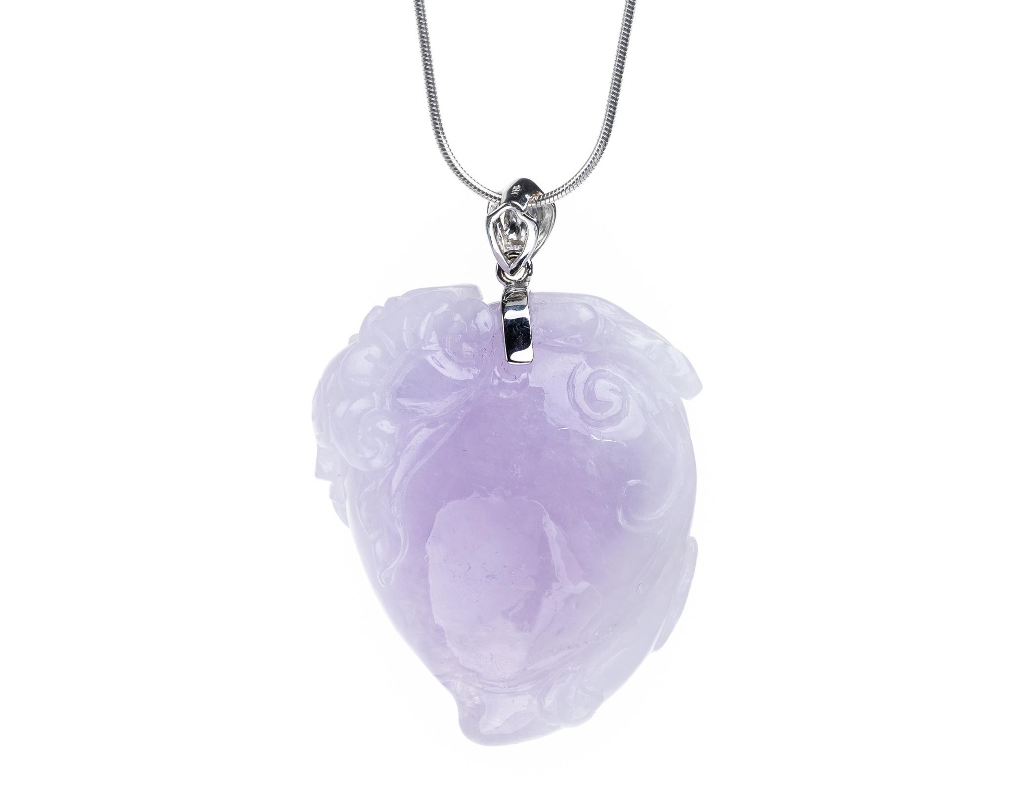 lavender jade buddha pendant
