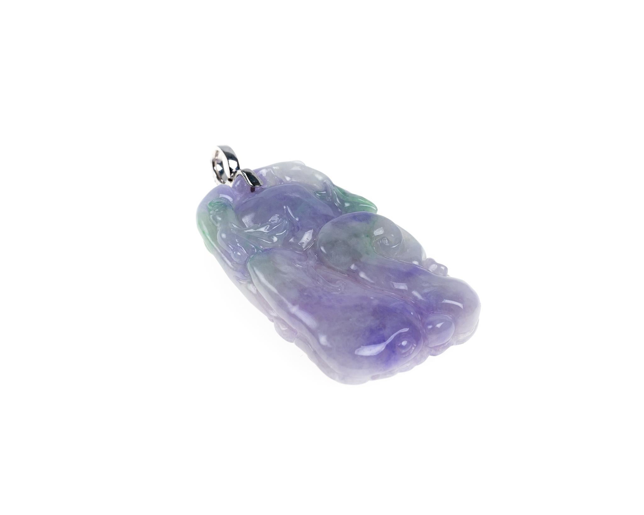 carved lavender jade pendant