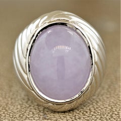 Lavender Jadeite Jade Platinum Cocktail Ring