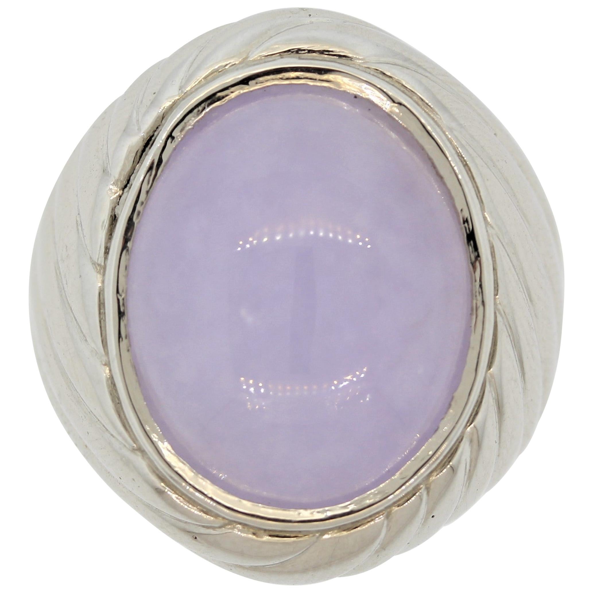 Lavender Jadeite Jade Platinum Cocktail Ring
