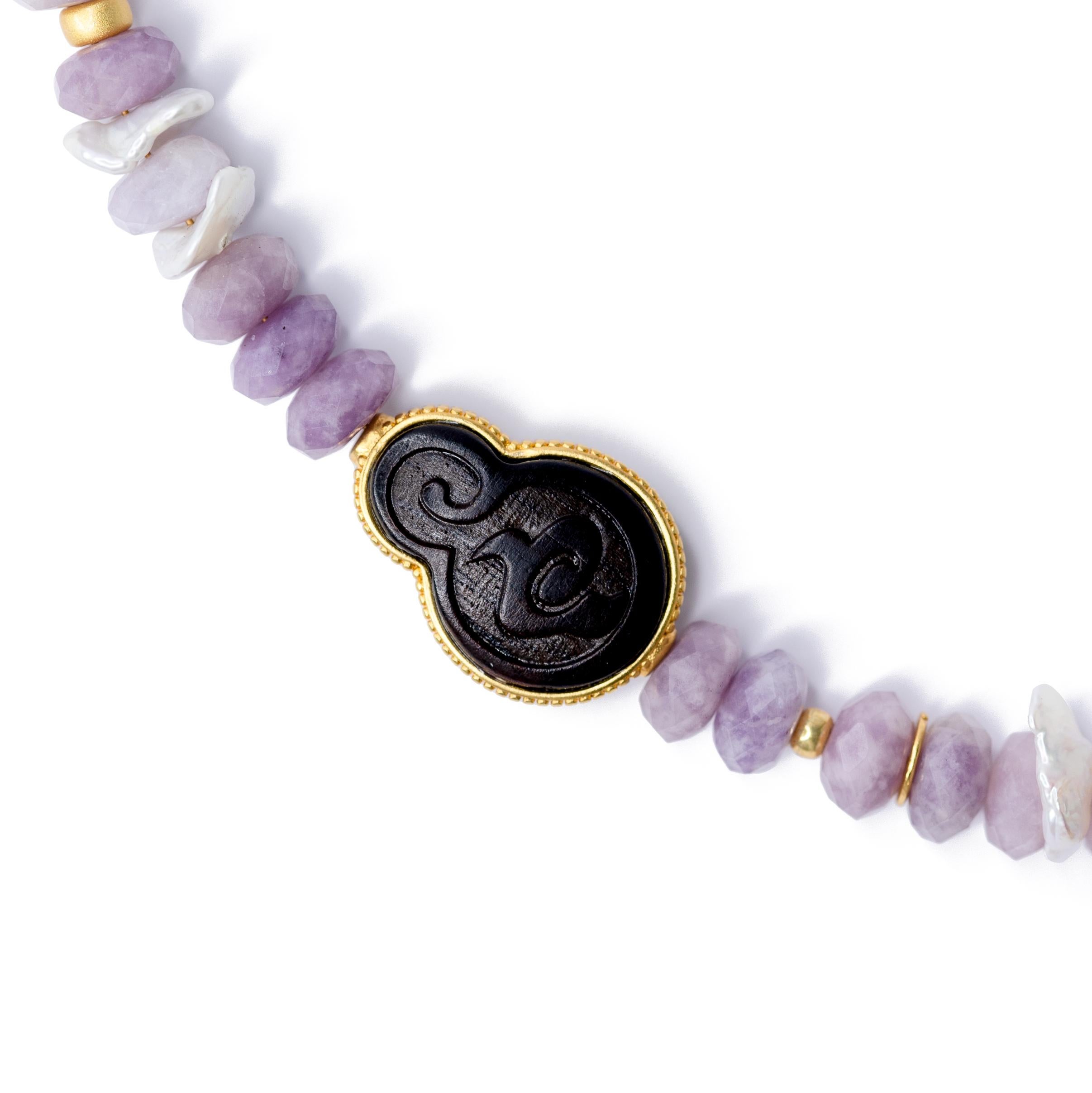 Kunzite Pearl Necklace - by Bombyx House For Sale 2