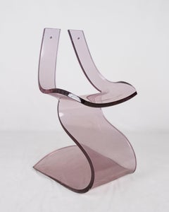 Lavender lucite cantilever chair by Michel Dumas, made in France, 1970s