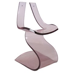 Lavender lucite cantilever chair by Michel Dumas, made in France, 1970s