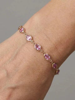 Lavender Marquise 14K (Custom) Yellow Gold Link Bracelet
