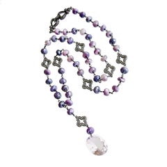 Lavender Moonstone Kunzite Pendant Necklace, Kirstyn Necklace