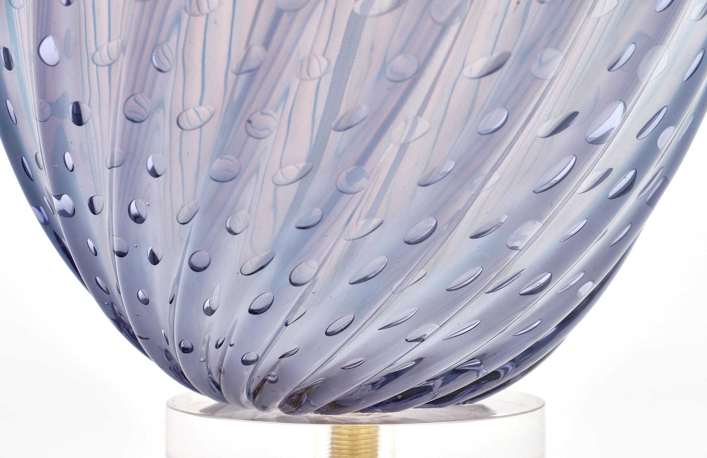 Late 20th Century Lavender Murano Glass Table Lamp