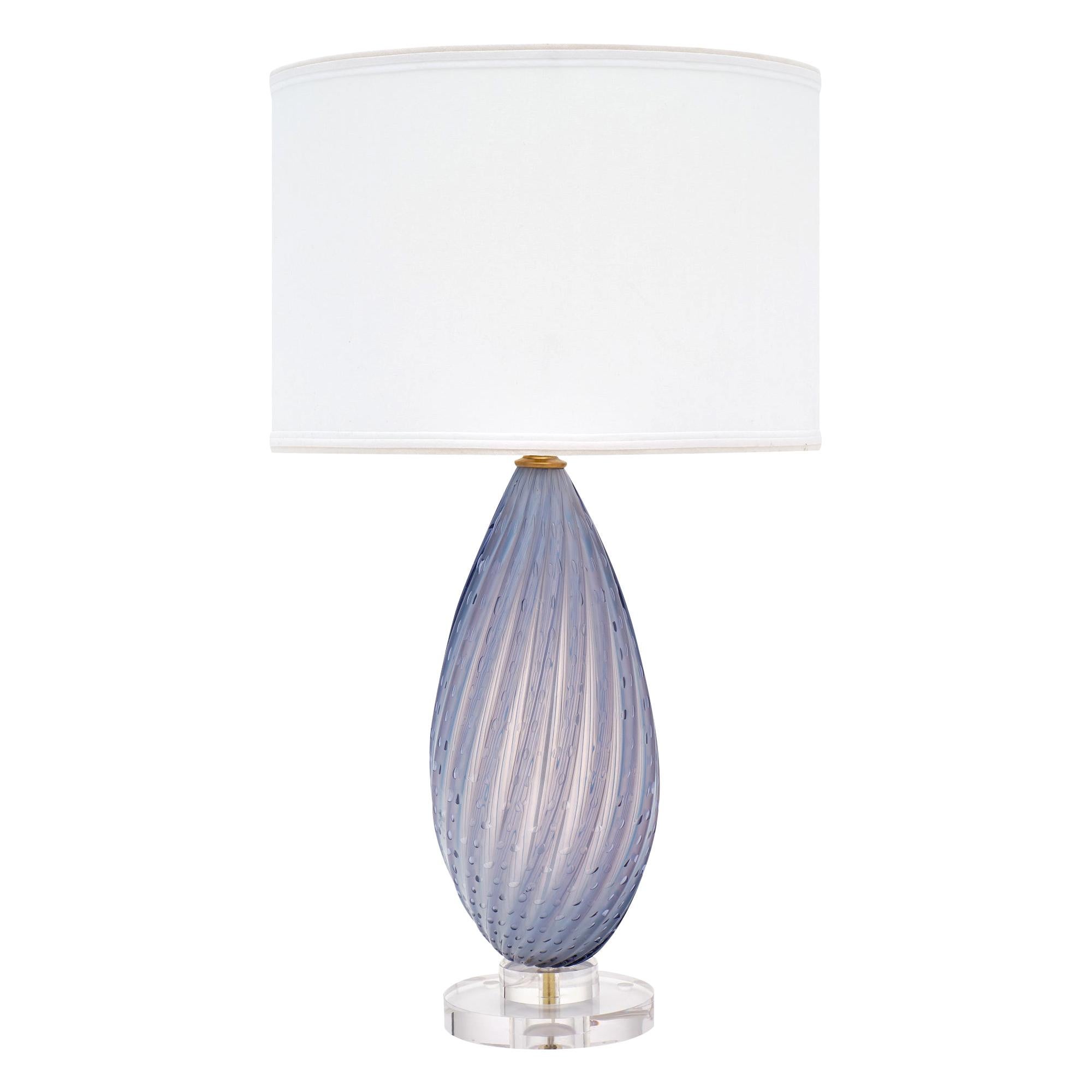 Lavender Murano Glass Table Lamp