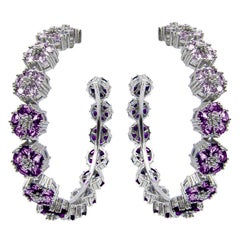 Amethyst Ombre Blossom Gentile Large Gemstone Hoops