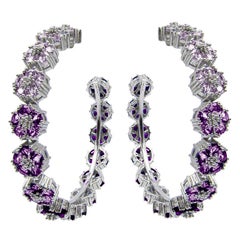Amethyst Ombre Blossom Gentile Large Gemstone Hoops