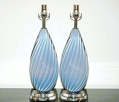 Lavender Opaline Vintage Murano Lamps by Seguso
