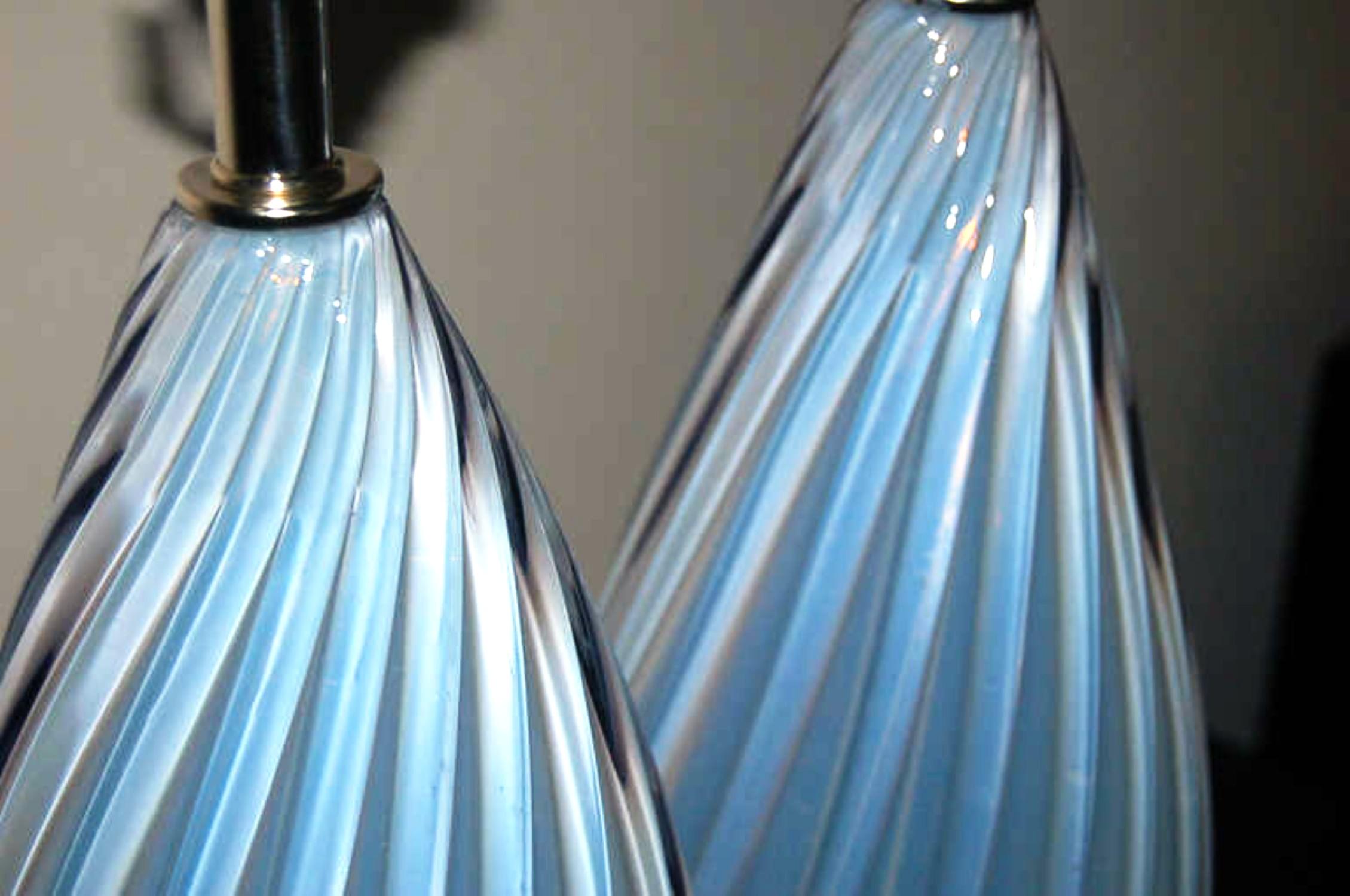 Lampes Murano Vintage Opaline Lavande par Seguso Bon état - En vente à Smyrna, GA