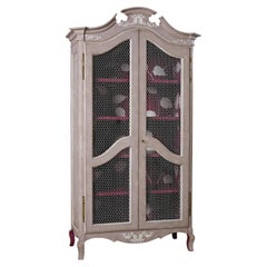 Lavender Padua Hutch With White Brenches Decoration 