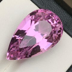 Lavender Pink Natural Kunzite 28 Carat Pear Cut Loose Gemstone for Pendant