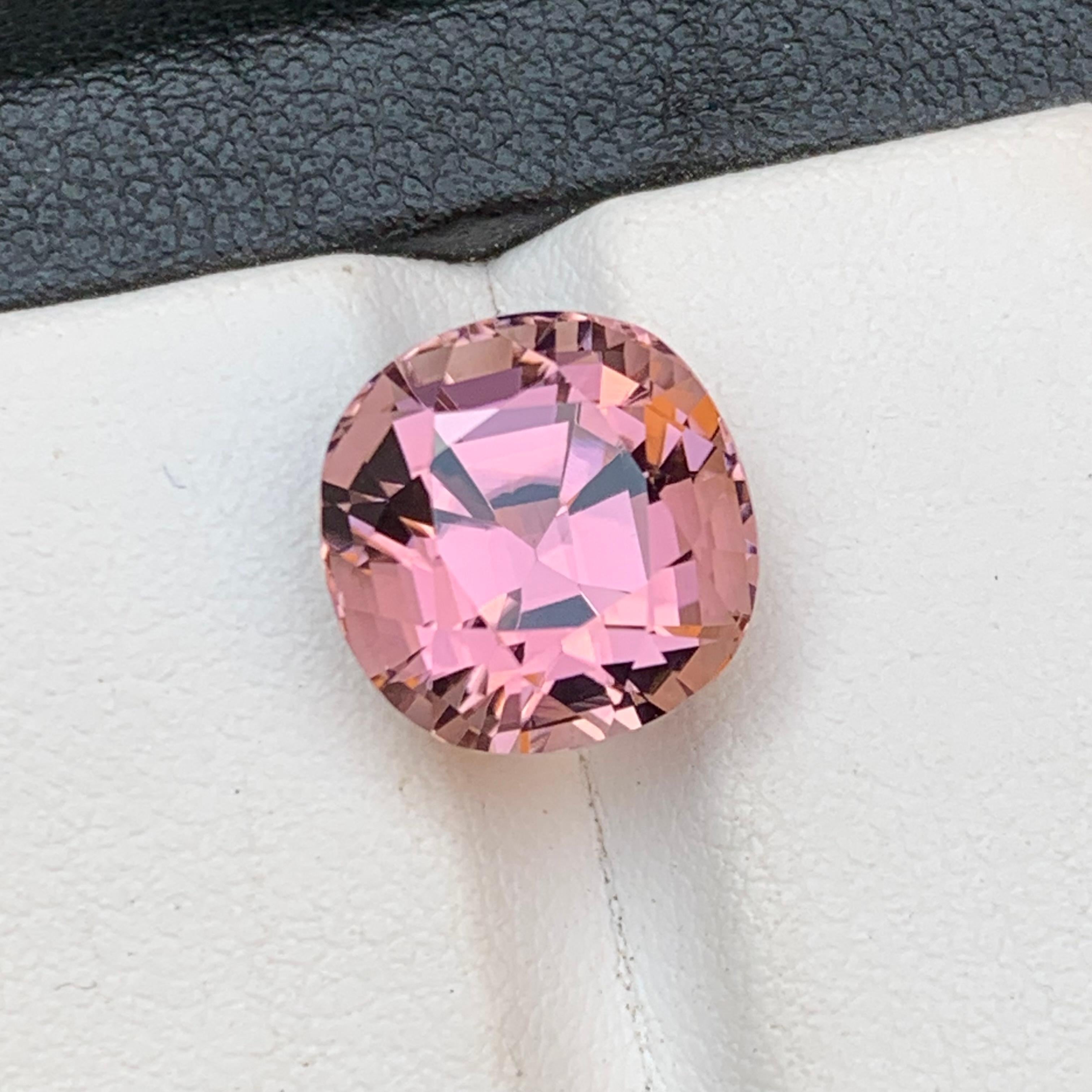 Lavender Pink Natural Tourmaline Ring, Pendant Loose Gemstone 7.85Ct Cushion Cut For Sale 6
