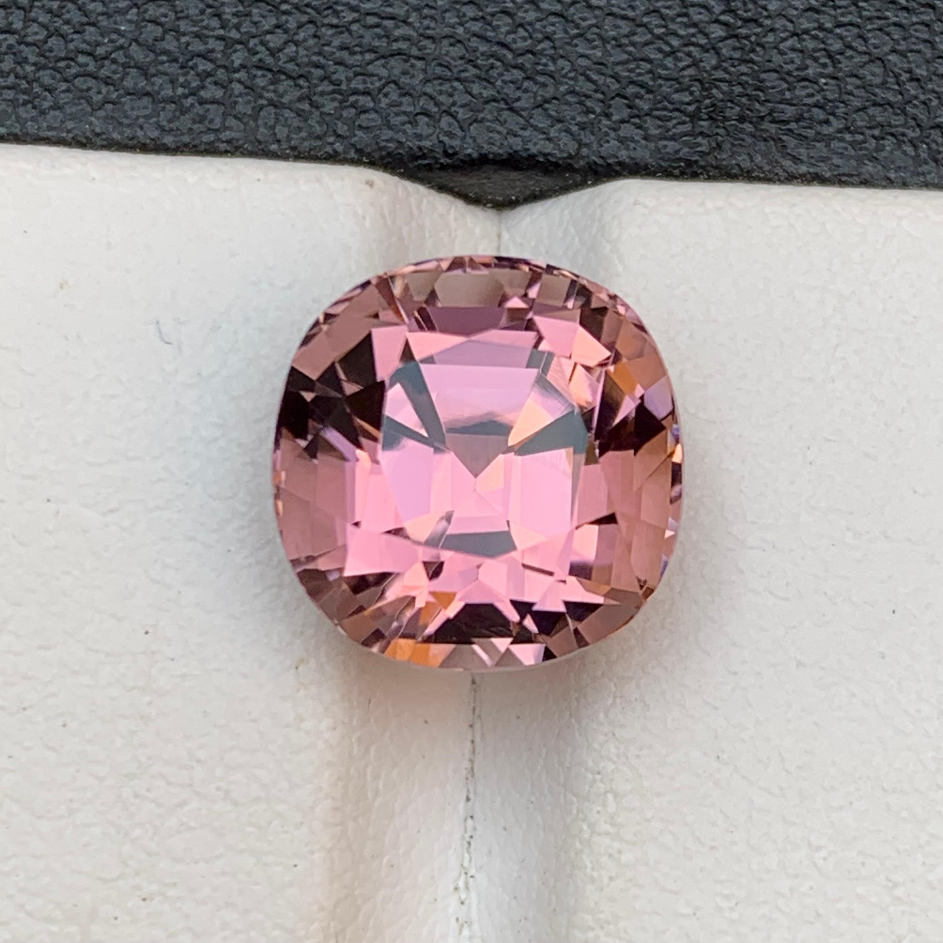 Lavender Pink Natural Tourmaline Ring, Pendant Loose Gemstone 7.85Ct Cushion Cut For Sale 7
