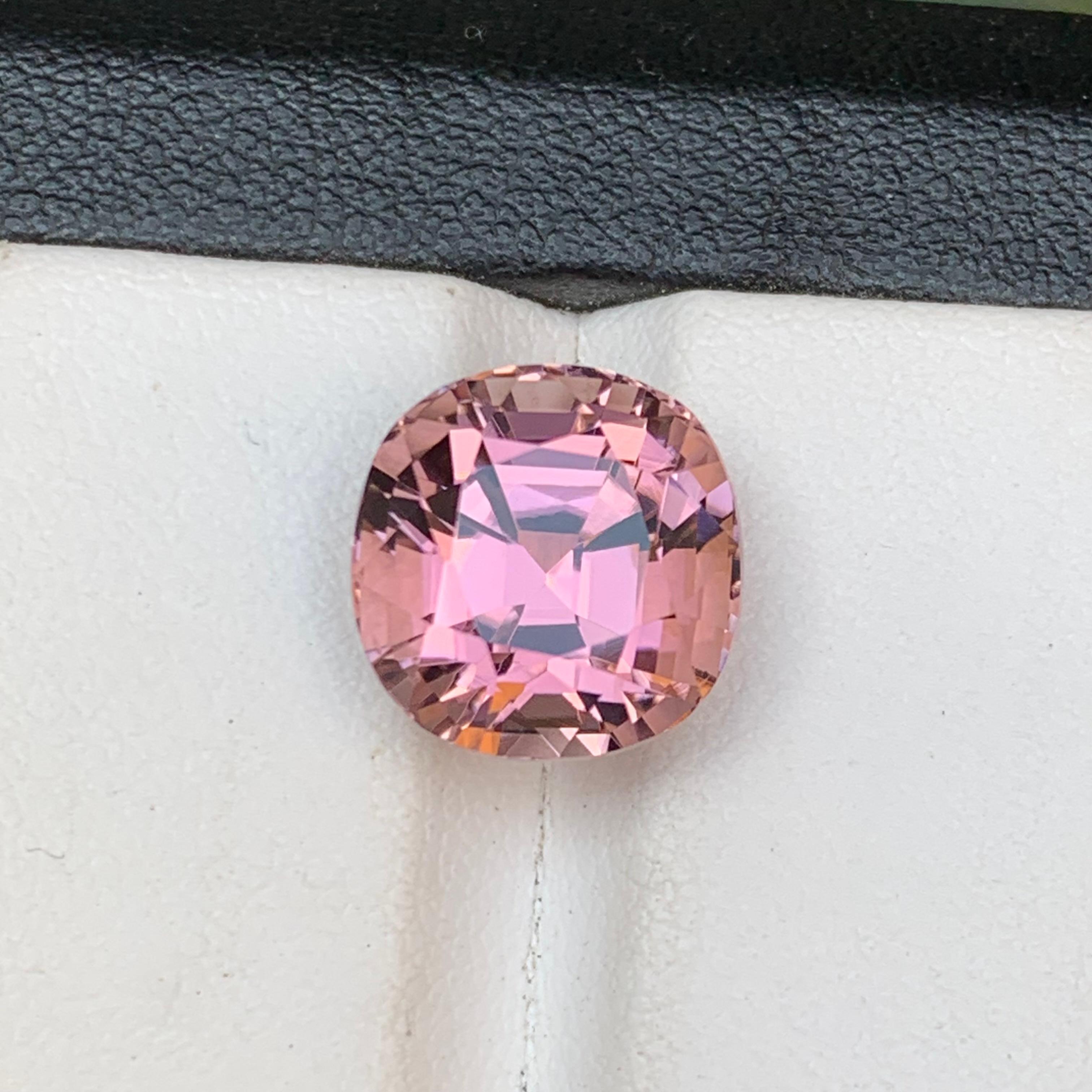 Lavender Pink Natural Tourmaline Ring, Pendant Loose Gemstone 7.85Ct Cushion Cut For Sale 8