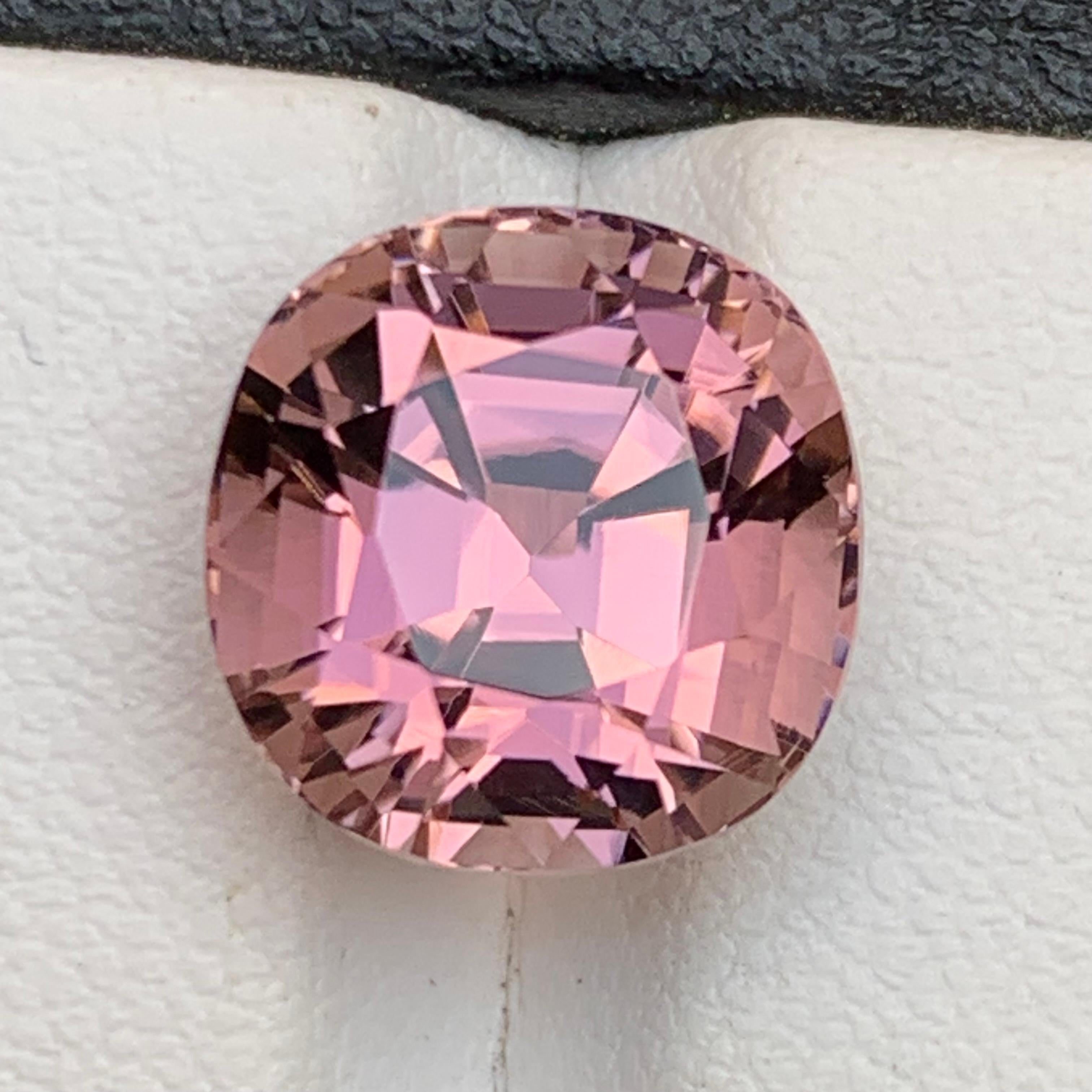 Contemporary Lavender Pink Natural Tourmaline Ring, Pendant Loose Gemstone 7.85Ct Cushion Cut For Sale