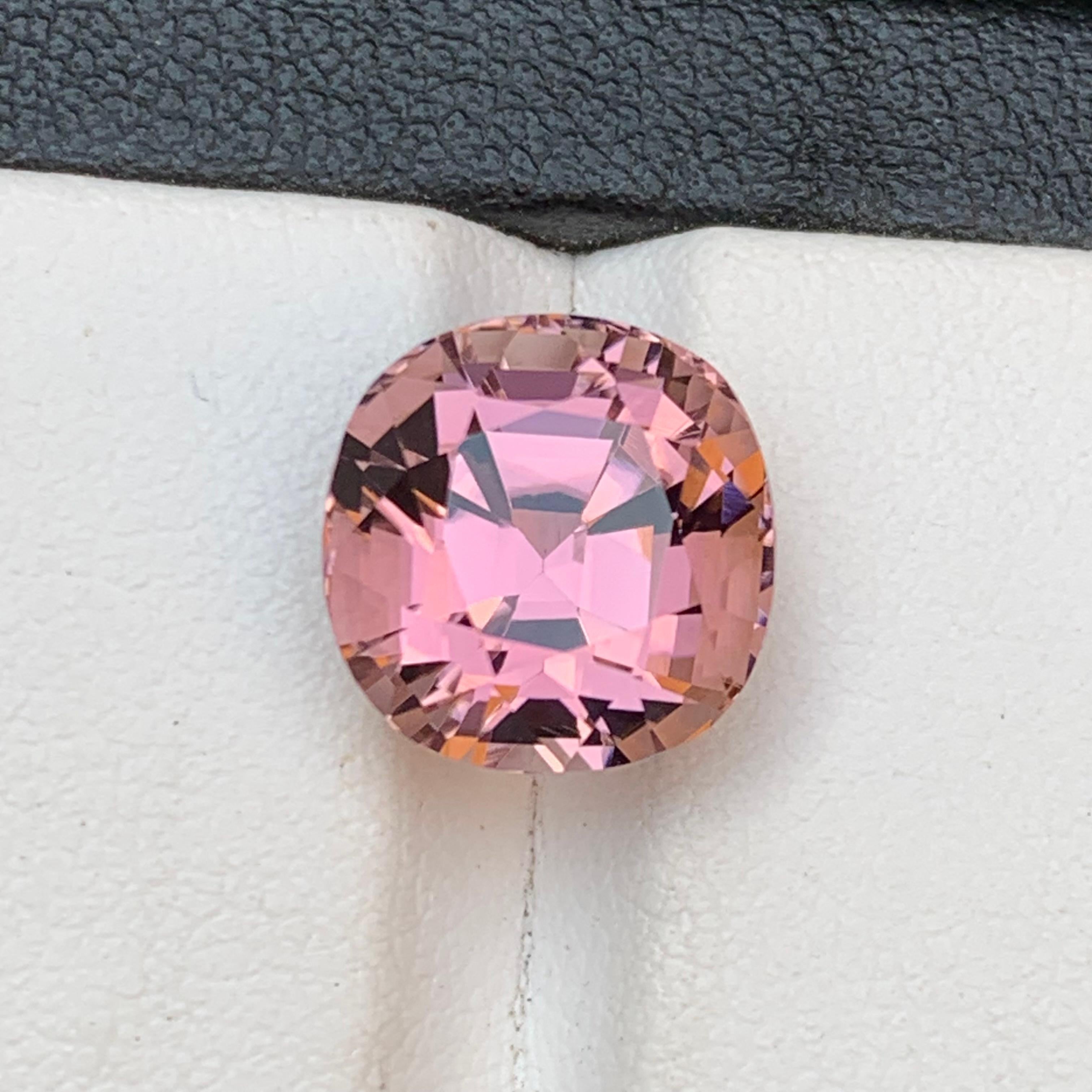 Lavender Pink Natural Tourmaline Ring, Pendant Loose Gemstone 7.85Ct Cushion Cut For Sale 1