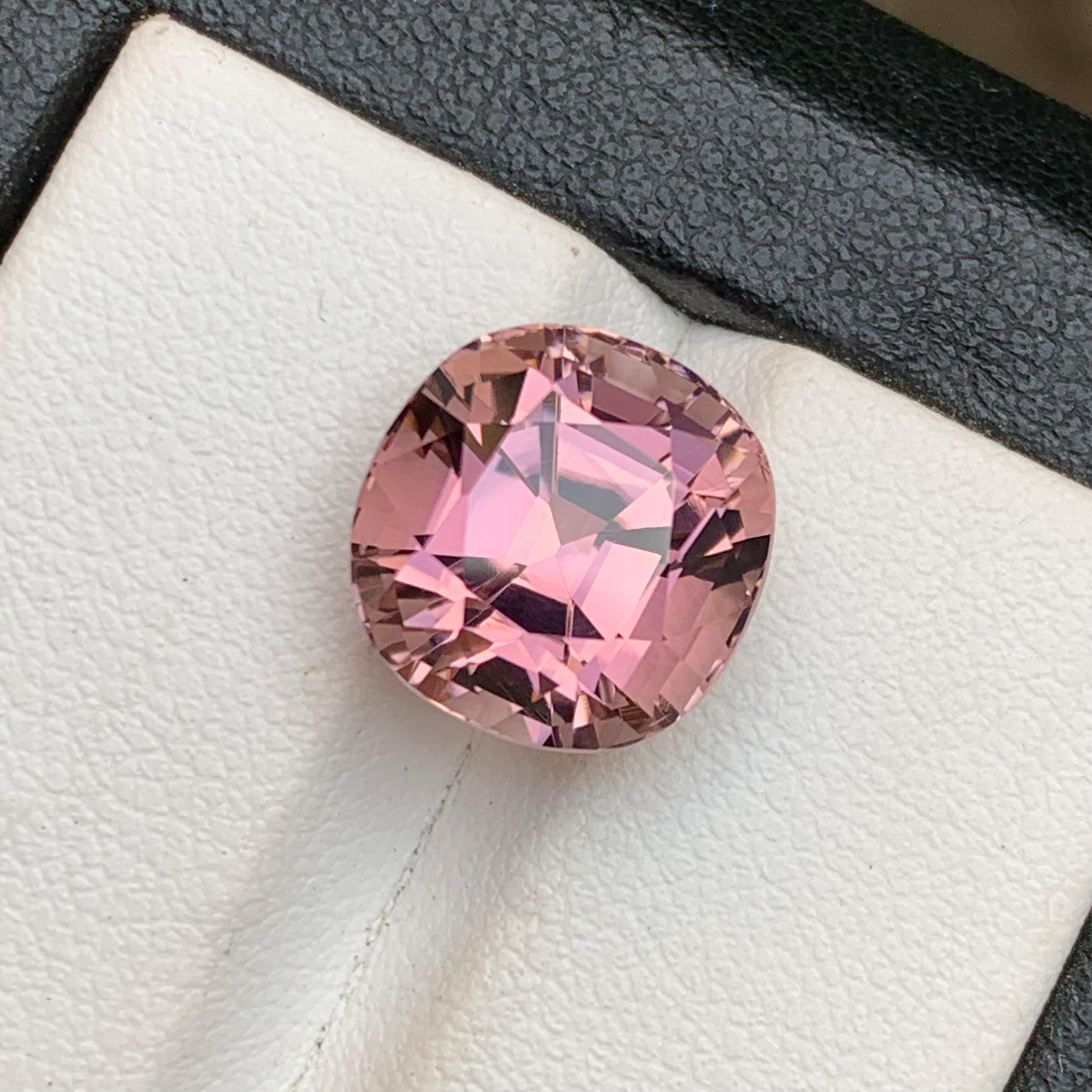 Lavender Pink Natural Tourmaline Ring, Pendant Loose Gemstone 7.85Ct Cushion Cut For Sale 3
