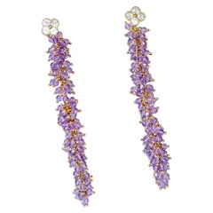 Lavender Purple Amethyst Beads Earrings 