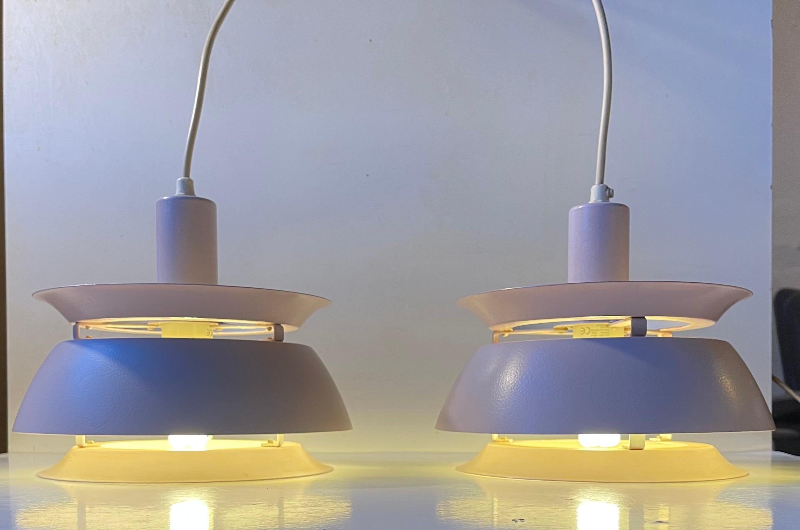 Powder-Coated Lavender Purple Ceiling Lamps by Danish Vitrika, 1970s For Sale